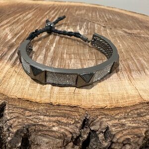 Guess Silver Studded Bracelet with Glitter Inlay